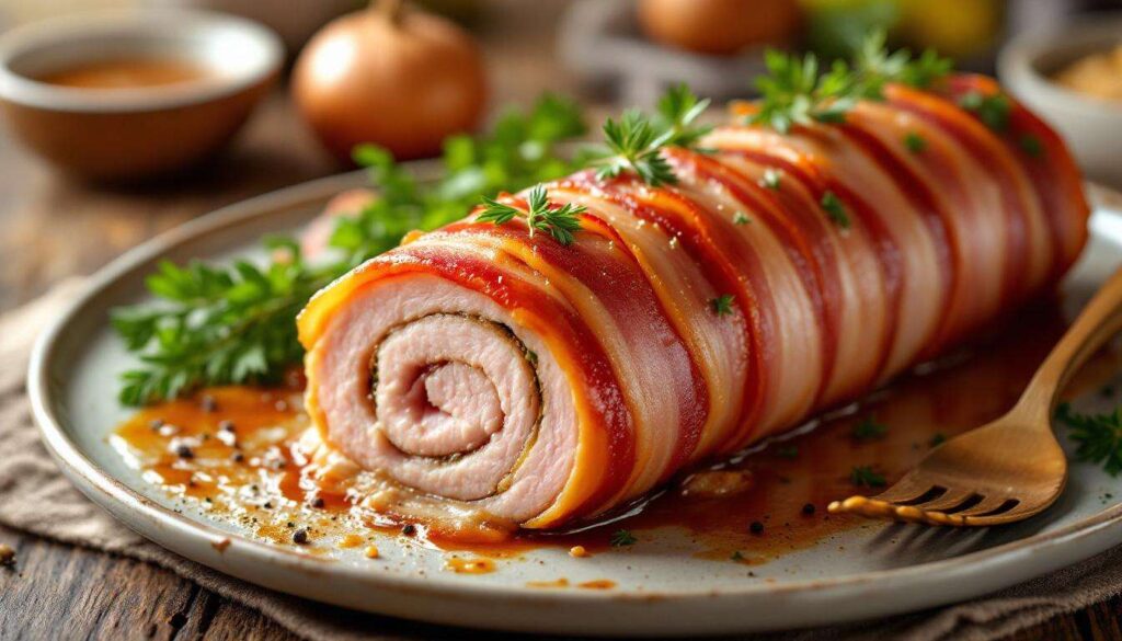 Zawijam w boczek i wkładam do piekarnika. Takie roladki są o niebo lepsze niż wszystkie kotlety razem wzięte