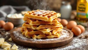 Biorę 2 jajka i kostkę twarogu. W pół godziny mam górę chrupiących gofrów