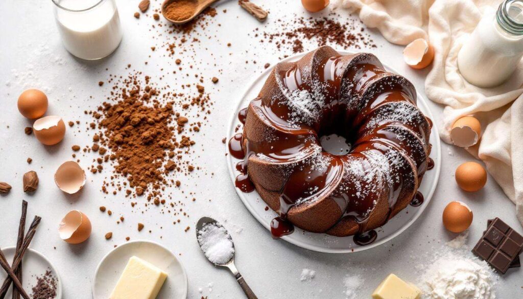 To ciasto czekoladowe zachwyciło mnie od pierwszego kęsa. Robotę robi aromatyczna i słodka polewa