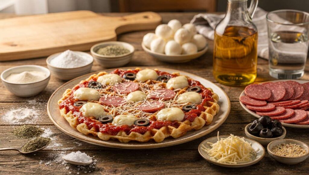 Robię je zamiast kanapek na śniadanie i kolację. Te gofry smakują jak najlepsza pizza