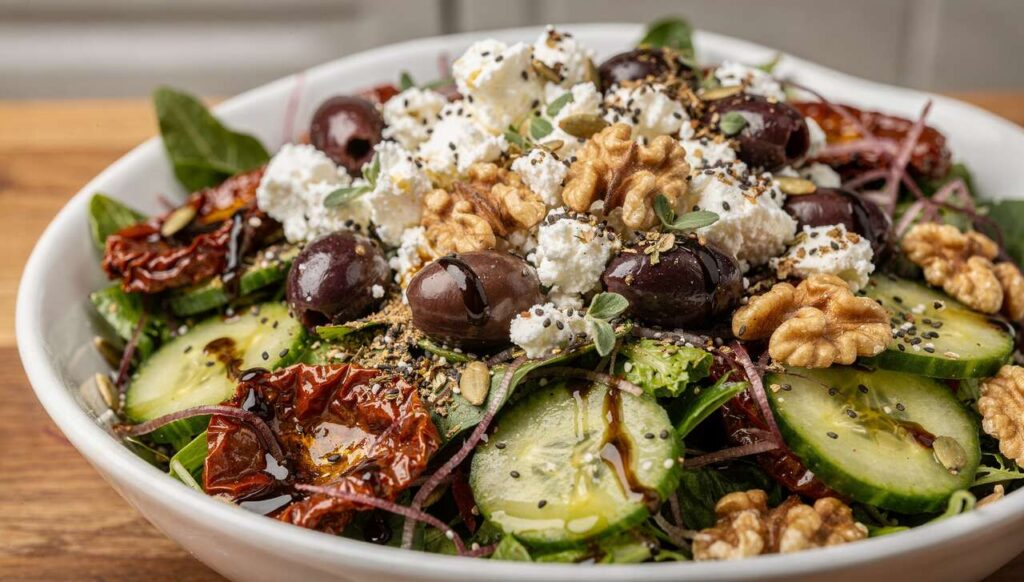 Sałatka bogatsza w omega-3 niż grecka. Pasuje do kotletów i tortilli