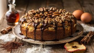 Rosyjskie ciasto jabłkowe: prawdziwy comfort food z czekoladą, orzechami i rumem