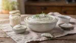 Biorę twaróg i chrzan, mieszam w miseczce. Wielkanocna pasta gotowa w 5 minut