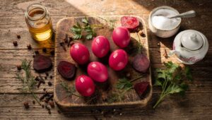 Na Kaszubach wielkanocne jajka marynują w burakach. Kolor zachwyca, a smak zaskakuje