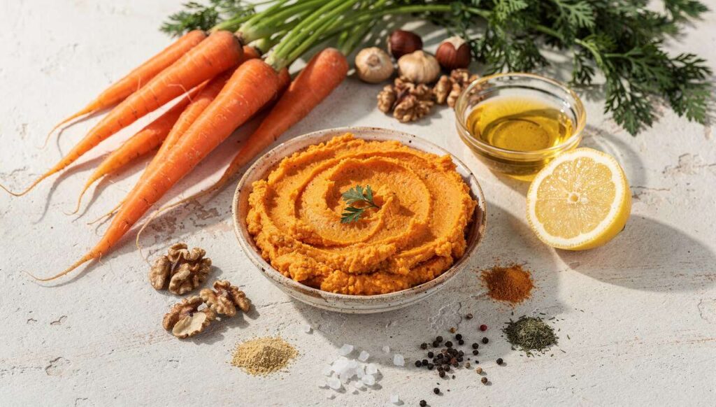 Biorę 2 marchewki i garść orzechów, blend i mam wiosenną pastę na chleb