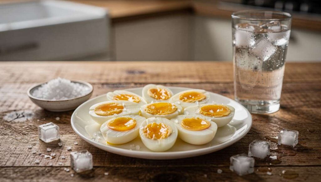 Jajka na twardo gotuję metodą 5-5-5 dr Dąbrowskiej. Żółtko wychodzi kremowe za każdym razem