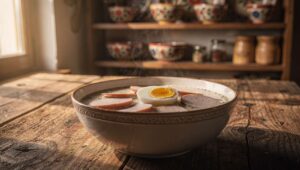 Na Śląsku do żurku dodają białą kiełbasę i jajko. Porcja ma 30 g białka