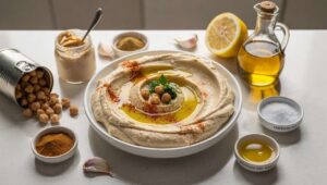 Biorę puszkę ciecierzycy i blender. Po chwili mam hummus, który zastępuje masło na święta