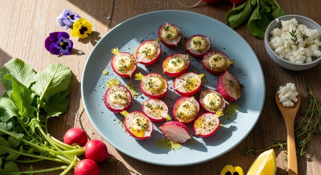 Rzodkiewki zapiekam z masłem i tymiankiem. Wiosenna przekąska gotowa w kwadrans